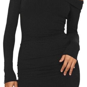 Elegant Black Long Sleeve Dress